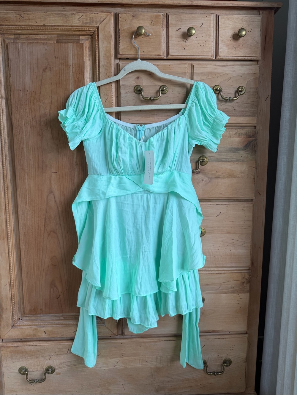 American Threads Mint Green Ruffle Dress